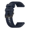 For Garmin Fenix 6X 26mm Horizontal Texture Silicone Watch Band with Removal Tool(Navy Blue)
