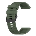 For Garmin Fenix 6X 26mm Horizontal Texture Silicone Watch Band with Removal Tool(Army Green)