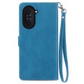 For Huawei Nova 10 Embossed Flower Zipper Leather Phone Case(Purple)