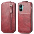 For Realme C33 Zipper Wallet Vertical Flip Leather Phone Case(Red)