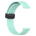 For Samsung Galaxy Watch 46mm 22mm Solid Color Magnetic Clasp Silicone Watch Band(Teal)