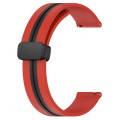 For Amazfit GTR 3 Pro 22mm Folding Magnetic Clasp Silicone Watch Band(Red+Black)