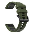 For Garmin Fenix 3 HR 26mm Two-Color Sports Silicone Watch Band(Army Green + Black)