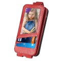 For Samsung Galaxy S23+ 5G Splicing Wallet Card Holder Vertical Flip Leather Phone Case(Red)