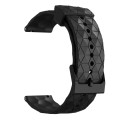 For Samsung Galaxy Watch 5 Pro 45mm 20mm Football Pattern Solid Color Silicone Watch Band(Black)