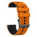For Garmin vivoactive 4 22mm Perforated Two-Color Silicone Watch Band(Orange+Black)