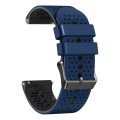 For Amazfit GTR 4 22mm Perforated Two-Color Silicone Watch Band(Midnight Blue+Black)