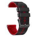 For Amazfit GTR 4 Pro 22mm Perforated Two-Color Silicone Watch Band(Black+Red)