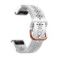For Garmin Fenix 6S 20mm Lady's Silicone Watch Band With Lace Punch(White)