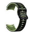 For Samsung Galaxy Watch 5 Pro 45mm Curved Texture Silicone Watch Band(Black+Green)