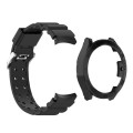 For Samsung Galaxy Watch4 44mm Armor Silicone Watch Band + Protective Case(Black)