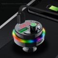 PDF16 Car Bluetooth 5.0 FM Transmitter Colorful Ambient Light Type C Dual USB Fast Charging Charger