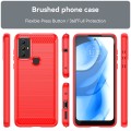 For Motorola Moto G Play 2023 Brushed Texture Carbon Fiber TPU Phone Case(Red)