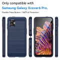 For Samsung Galaxy Xcover6 Pro Brushed Texture Carbon Fiber TPU Phone Case(Blue)