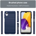 For Samsung Galaxy A23e Brushed Texture Carbon Fiber TPU Phone Case(Blue)