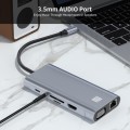 JUNSUNMAY 11 in 1 Type-C to 4K HDMI + VGA +RJ45 Docking Station Adapter PD Quick Charge Hub