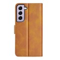 For Samsung Galaxy S23 5G Dual-side Magnetic Buckle Leather Phone Case(Yellow)