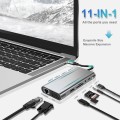USB C HUB, USB C Adapter 11 in 1 Dongle with 4K HDMI, VGA, Type C PD, USB3.0, RJ45 Ethernet, SD/TF C