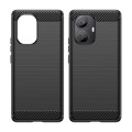 For Realme 10 Pro+ Brushed Texture Carbon Fiber TPU Phone Case(Black)