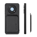 For Huawei Nova Y90 Carbon Fiber Leather Card Magsafe Case(Black)