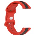 For Garmin Forerunner 55 20mm Butterfly Buckle Two-Color Silicone Watch Band(Red+Black)