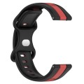 For Garmin Venu SQ 20mm Butterfly Buckle Two-Color Silicone Watch Band(Black+Red)