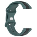 For Amazfit GTR 42mm 20mm Butterfly Buckle Two-Color Silicone Watch Band(Green+Black)
