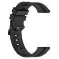 For Garmin Venu 20mm Concave Striped Slicone Watch Band(Black)
