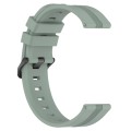 For Samsung Galaxy Watch 6 44mm 20mm Concave Striped Slicone Watch Band(Grayish Green)