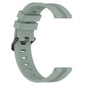 For Samsung Galaxy Watch 6 Classic 47mm 20mm Concave Striped Slicone Watch Band(Grayish Green)