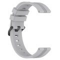 For Samsung Galaxy Watch 6 Classic 47mm 20mm Concave Striped Slicone Watch Band(Grey)