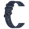 For Samsung Galaxy Watch 6 Classic 43mm 20mm Concave Striped Slicone Watch Band(Navy Blue)