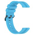 For Samsung Galaxy Watch 6 Classic 43mm 20mm Concave Striped Slicone Watch Band(Skyblue)