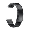 For Garmin Fenix 6 Pro GPS 22mm Tortoise Shell Stainless Steel Watch Band(Black)