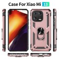 For Xiaomi 13 Shockproof TPU + PC Phone Case with Holder(Rose Gold)