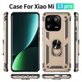 For Xiaomi 13 Pro Shockproof TPU + PC Phone Case with Holder(Gold)