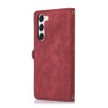 For Samsung Galaxy S23 5G Zipper Card Slot Buckle Wallet Leather Phone Case(Red)