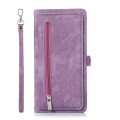 For Samsung Galaxy A53 5G Zipper Card Slot Buckle Wallet Leather Phone Case(Purple)