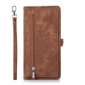 For Samsung Galaxy A53 5G Zipper Card Slot Buckle Wallet Leather Phone Case(Brown)