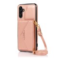 For Samsung Galaxy A13 5G Cross-body Wallet Card Bag Leather Phone Case(Rose Gold)