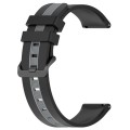 For Samsung Galaxy Watch 6 44mm 20mm Vertical Two-Color Silicone Watch Band(Black+Grey)