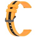 For Samsung Galaxy Watch 6 44mm 20mm Vertical Two-Color Silicone Watch Band(Yellow+Black)