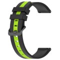 For Samsung Galaxy Watch 6 Classic 47mm 20mm Vertical Two-Color Silicone Watch Band(Black+Lime Green