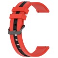 For Samsung Galaxy Watch 6 Classic 43mm 20mm Vertical Two-Color Silicone Watch Band(Red+Black)