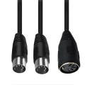 JUNSUNMAY MIDI 2 in 1 Din 5 Pin Male to Dual 2 Pin Female Cable Adapter, Cable Length: 50cm