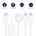For Apple Watch Series & iPhone & Phone with Type-C Port 3 in 1 Type-C Magnetic Charging Cable 4ft/1