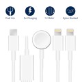 For Apple Watch Series & iPhone 3 in 1 Type-C Magnetic Charging Cable 4ft/1.2m