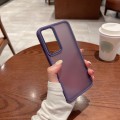 Shield Skin Feel PC Metal Lens Frame Phone Case For Samsung Galaxy S23+ 5G(Dark Purple)