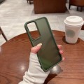 Shield Skin Feel PC Metal Lens Frame Phone Case For Samsung Galaxy S23 Ultra 5G(Dark Green)