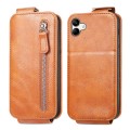 For Samsung Galaxy A04 Zipper Wallet Vertical Flip Leather Phone Case(Brown)